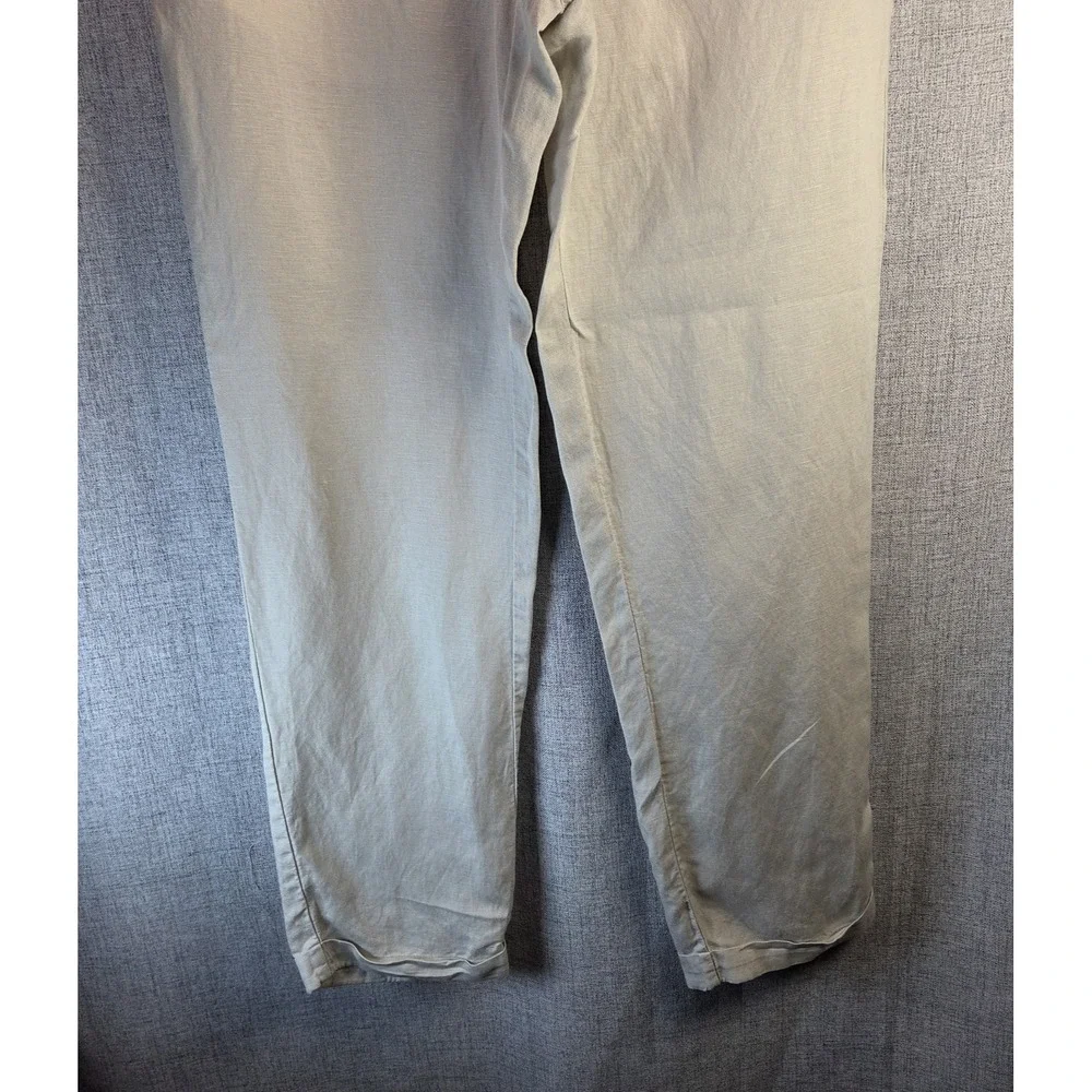 MNG‎ Mango Women's Beige Drawstring Utility Straight Trousers Pants 32 Beachy